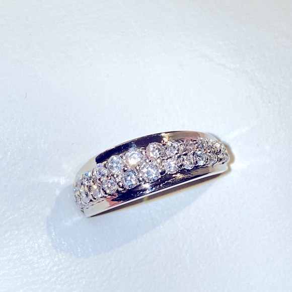 Silver 925 CZ wedding band ring - Picture 3 of 9